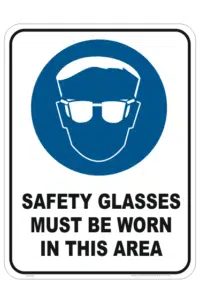 Safety Glasses Must be Worn Sign      M1881