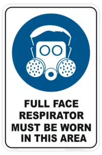 Full Face Respirator Must be Worn sign M1884