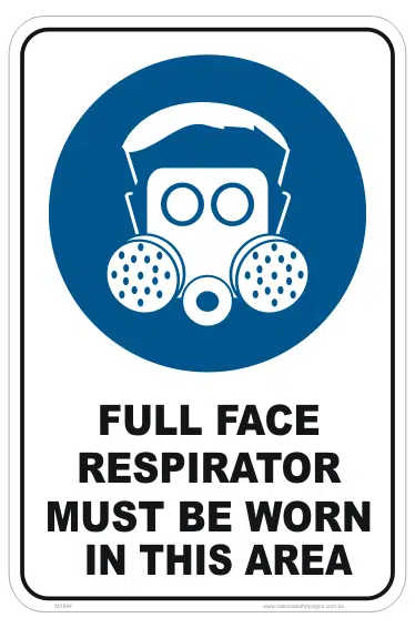 Full Face Respirator Must be Worn sign M1884