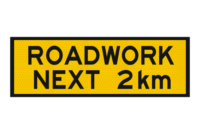 T1-24 Roadwork Next 2km sign