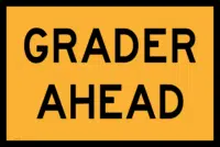 T1-4 Grader Ahead sign