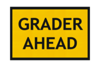 T1-4 Grader Ahead sign