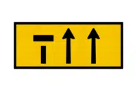 T2-6-2A Left Lane Ends Sign