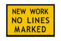 T3-11A New Work No Lines Marked Boxed Edge Sign