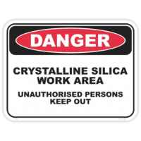 Danger crystalline silica safety sign - AS1319 compliant, National Safety Signs Australia