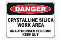 Crystalline Silica Work Area sign