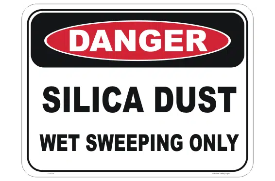 Silica Dust Wet Sweeping Only sign  D10336