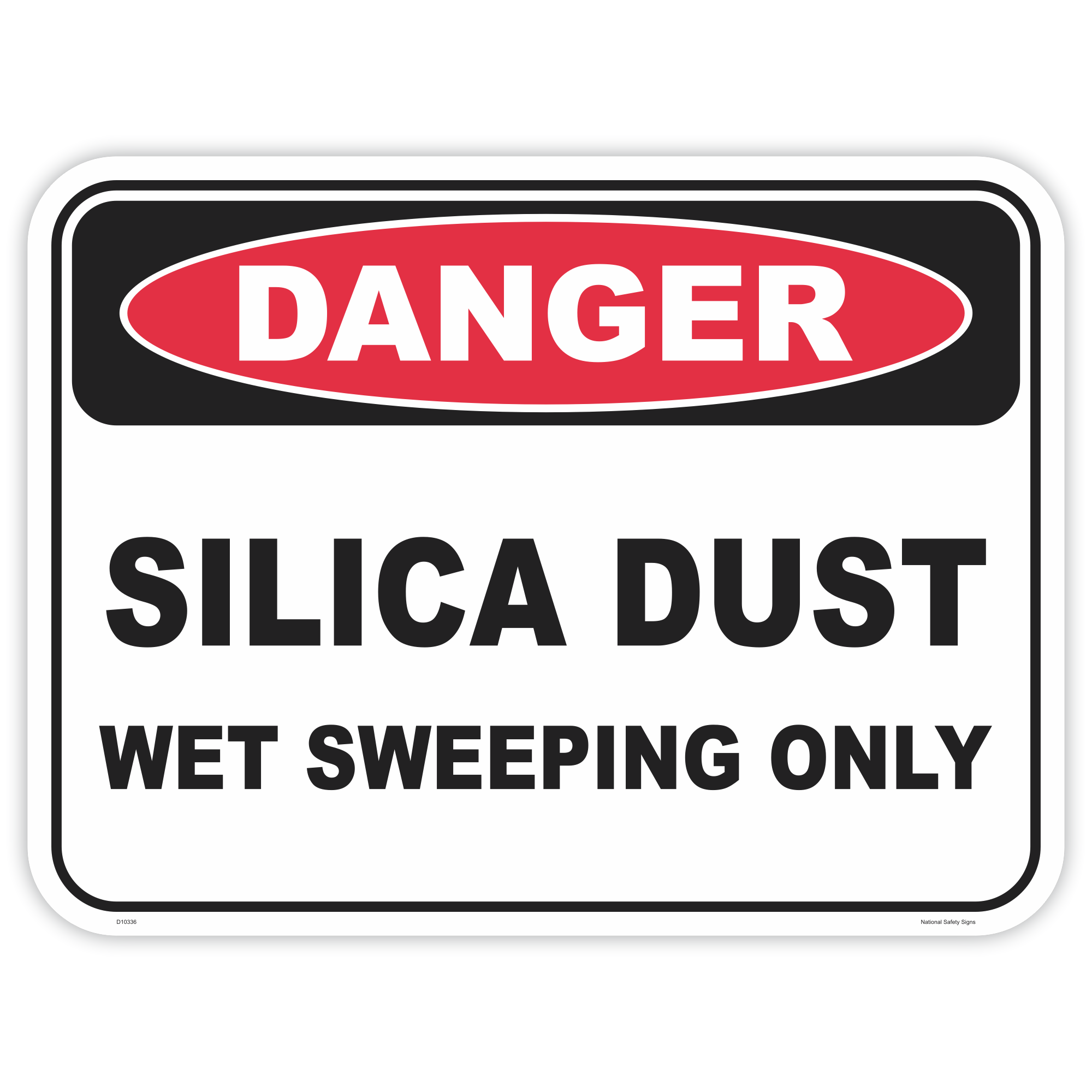 Danger silica dust safety sign - AS1319 compliant, National Safety Signs Australia