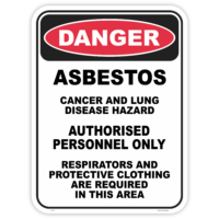 Danger asbestos safety sign - AS1319 compliant, National Safety Signs Australia