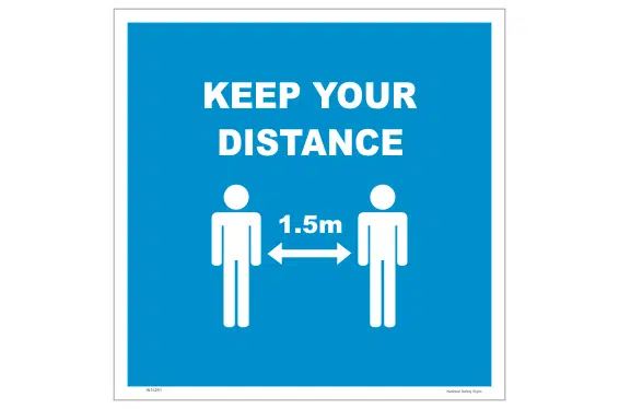Keep Your Distance floor sign - 1.5 metre distance