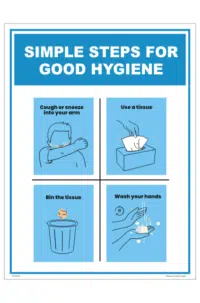 Simple Steps for Good Hygiene sign