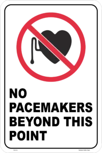 No Pacemakers Beyond this Point sign P22118