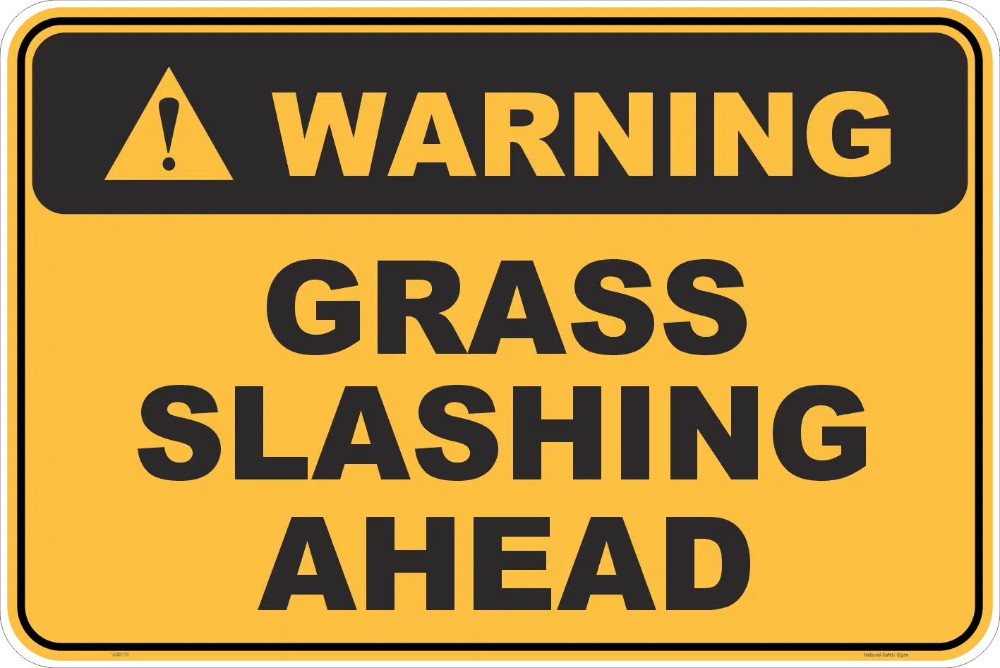 Grass Slashing Ahead sign with stand A40246 - Image 2