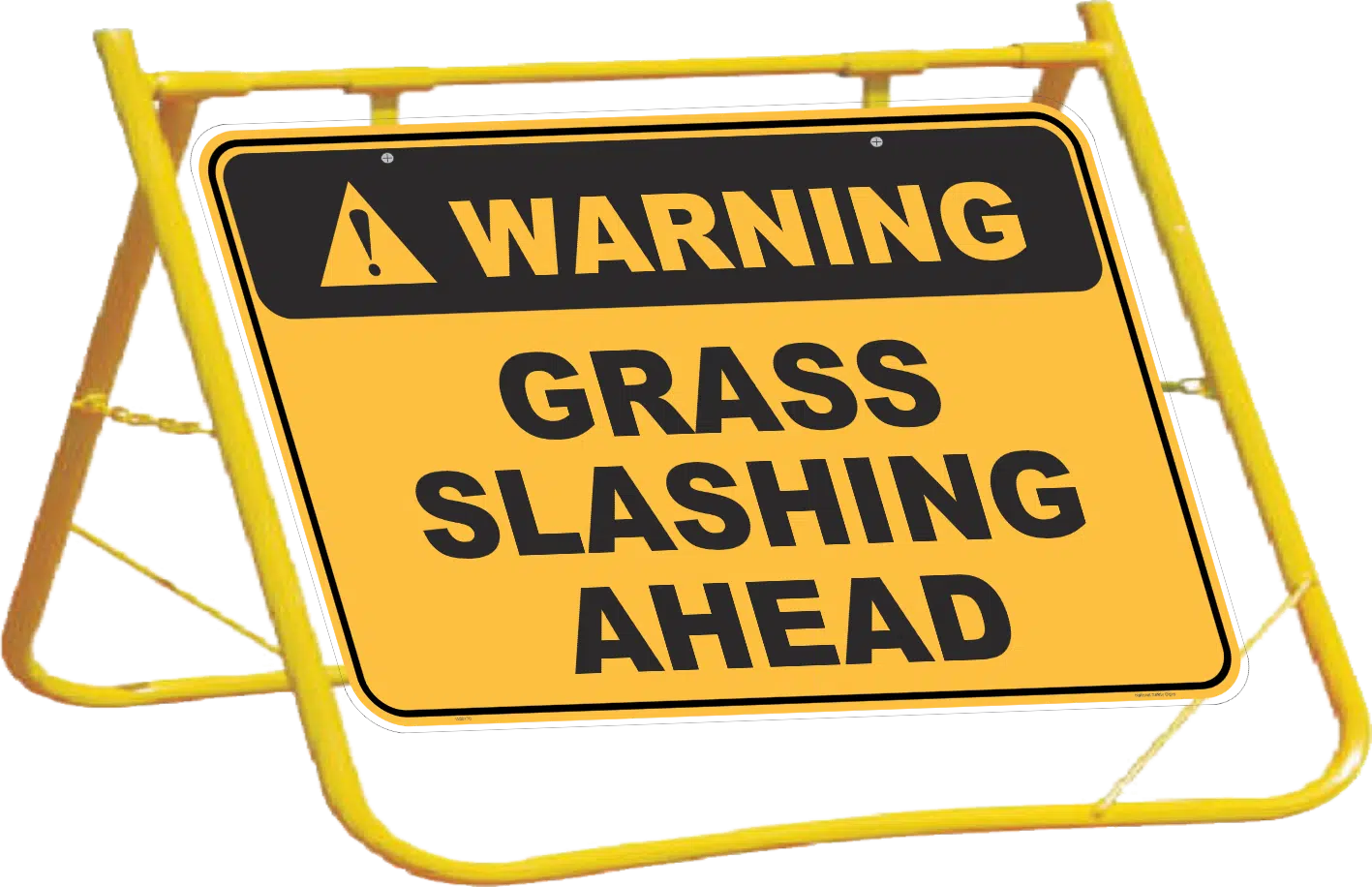 Grass Slashing Ahead sign with stand A40246 - Image 3