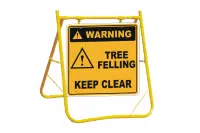 Tree Felling Keep Clear sign with Stand A40248
