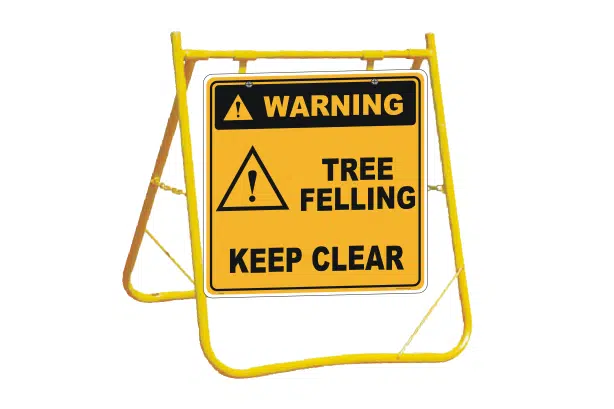 Tree Felling Keep Clear sign with Stand A40248