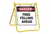 Danger Tree Felling Ahead sign with stand A40256
