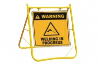 Welding in Progress sign with stand A40261