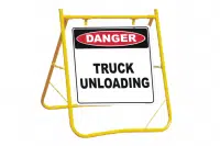 Truck Unloading sign and stand A40266