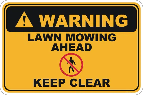 Lawn Mowing sign with stand A40245 - Image 3