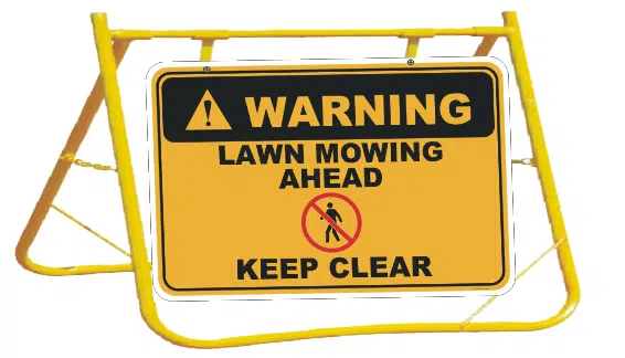 Lawn Mowing sign with stand A40245 - Image 2