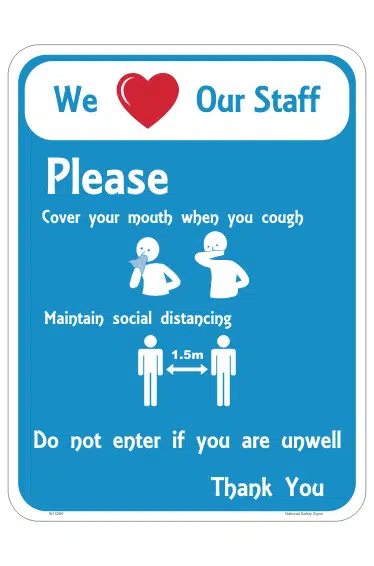 We Love our Staff Health sign