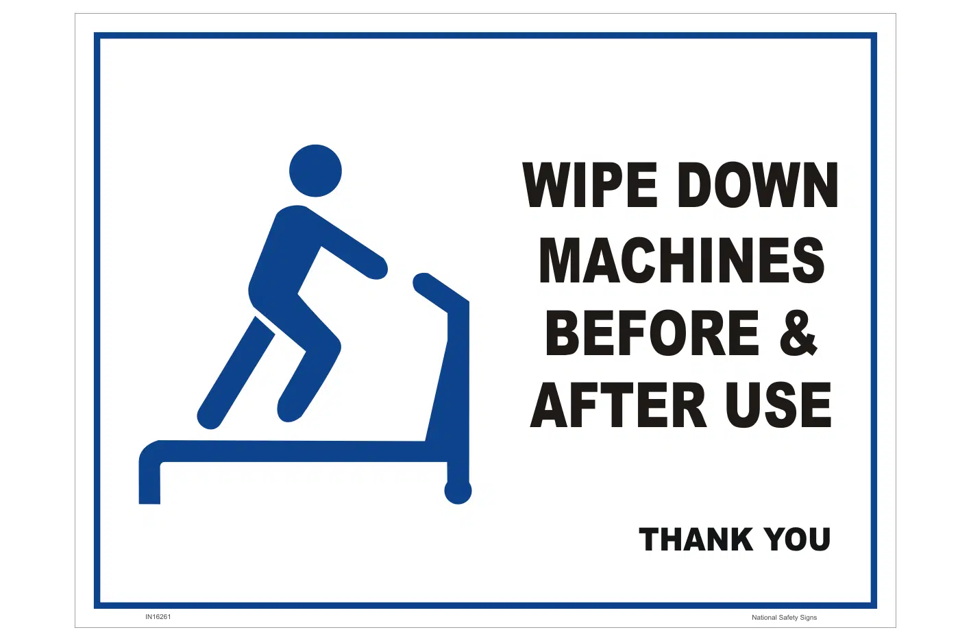 Wipe Machines down in gym sign