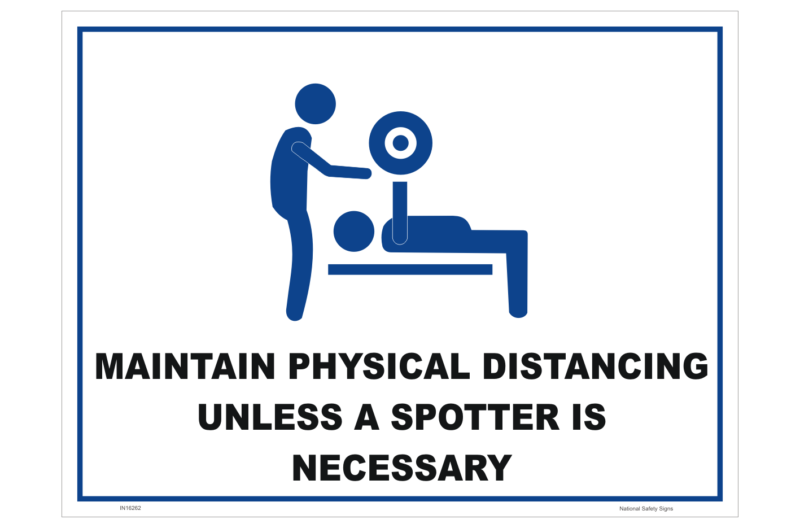 Physical Distancing in Gyms sign