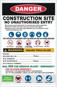Covid-19 Construction Site Sign