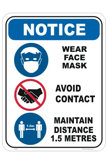 Avoid Contact Distancing. 1.5 metre sign
