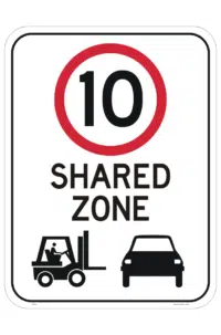 Forklift Shared Zone 10 KPH Sign