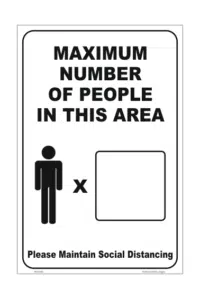 Maximum People in Area sign