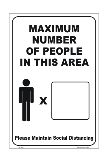 Maximum People in Area sign