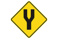 Divided road sign