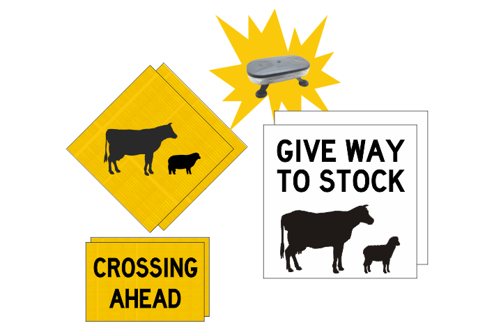 VicRoads Stock Crossing Ahead Sign Kit