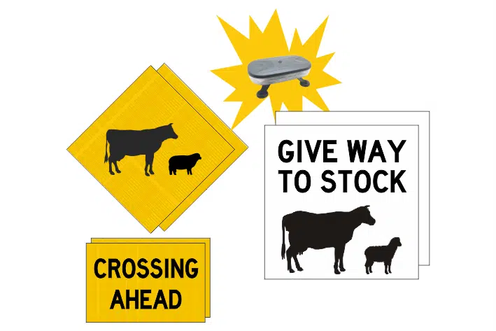 VicRoads Stock Crossing Ahead Sign Kit