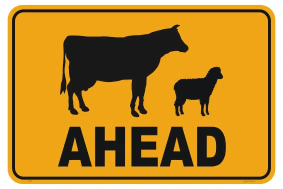stock ahead sign