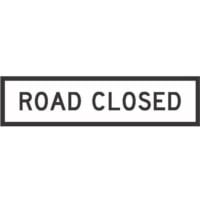 White T2-4 Road Closed boxed edge sign