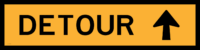 T5-1BS Detour Straight arrow boxed edge sign