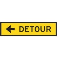 T5-1AL Detour left arrow boxed edge sign