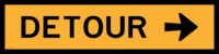 T5-1BR Detour Right arrow boxed edge sign