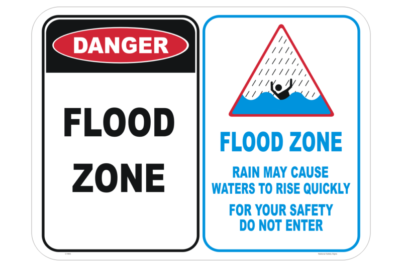 Flood Zone Sign - Flood Channel and Drain Danger Sign