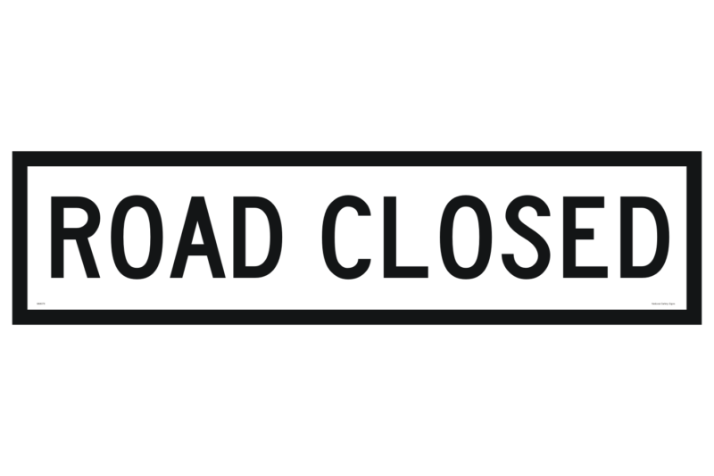 Qld Road Closed sign 1200x300