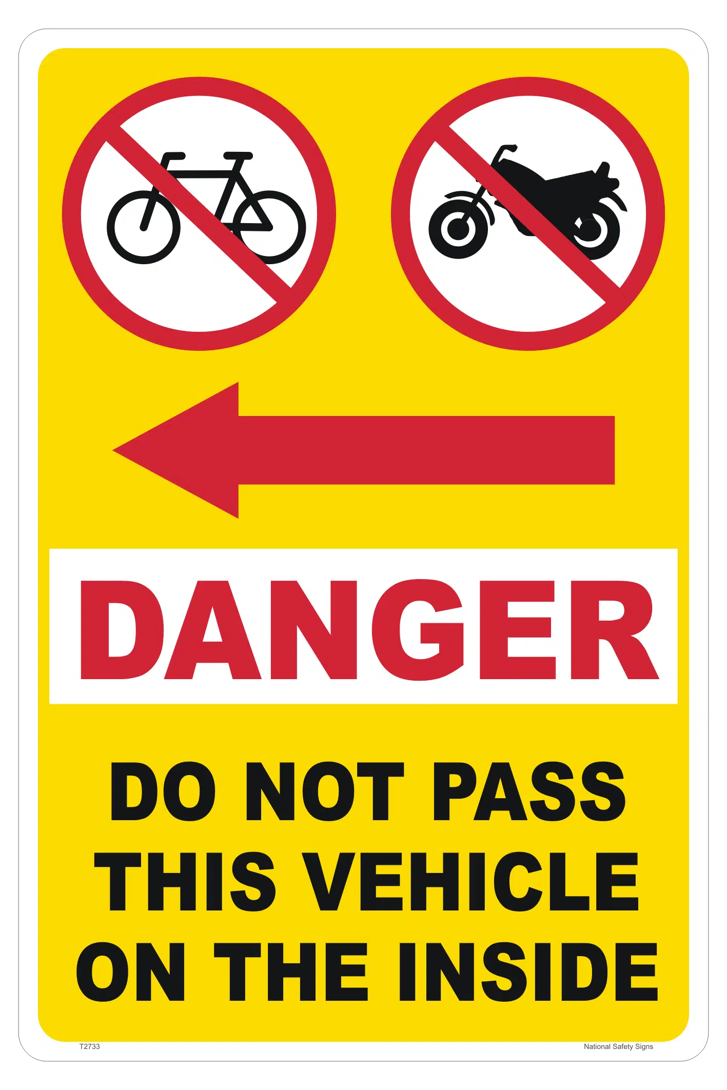 Do Not Pass on Inside sign