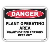 Plant Operating Area sign   D10343