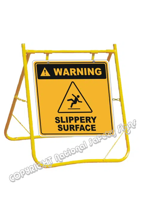 Warning Slippery Surface sign with stand A40259