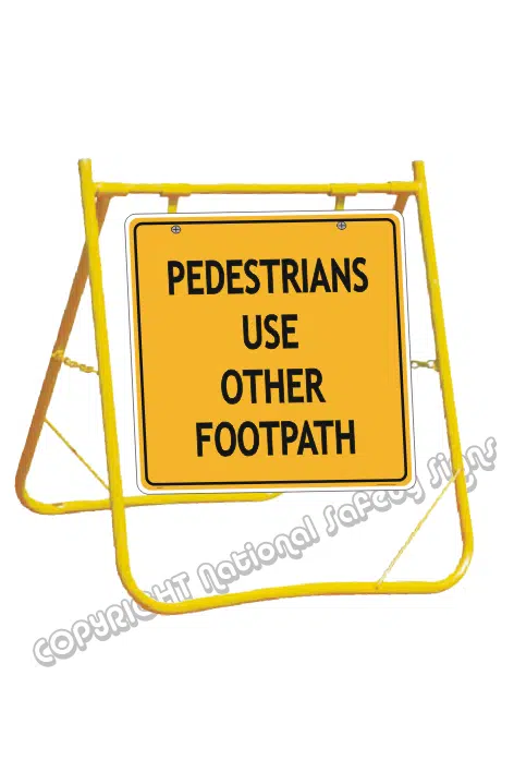 Pedestrians Use Other Footpath sign with stand A40271