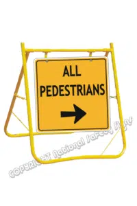 Pedestrians Directional sign with stand A40272