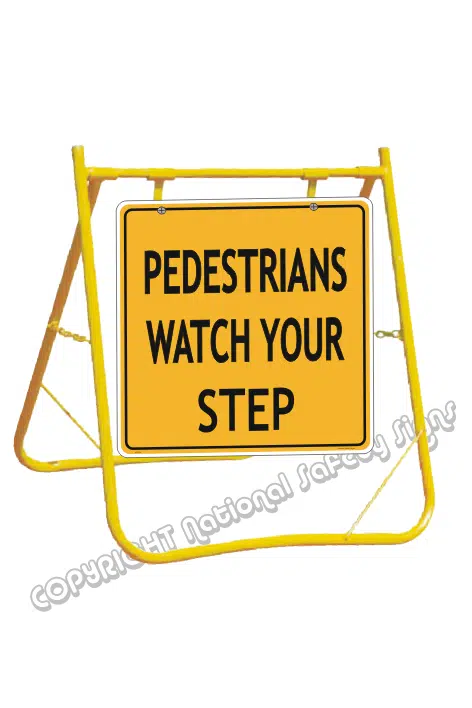 Pedestrians Watch Your Step Sign and Stand Combo A40274 - Image 2