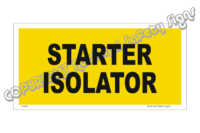 Starter Isolator Label